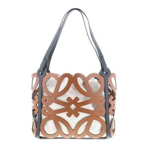 LOEWE Anagram Cutout Bag Tote Brown AB